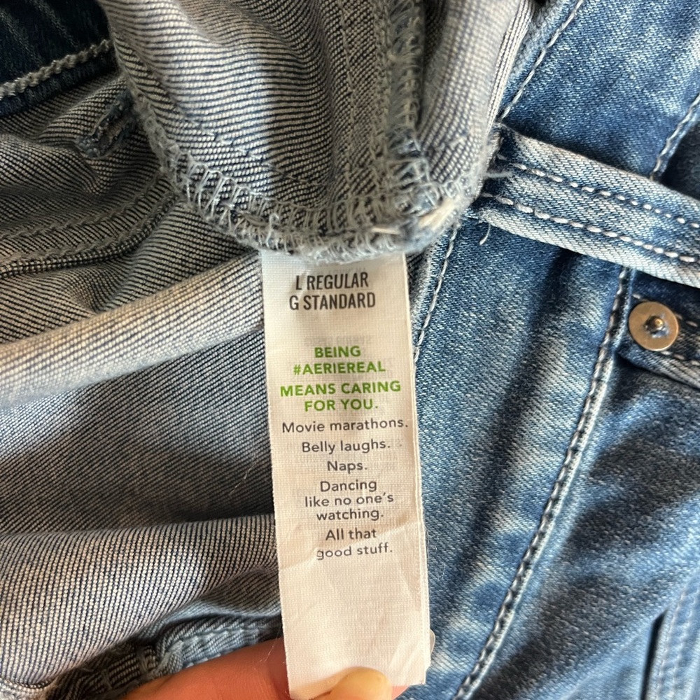 Aerie women’s jeans/ jeggings baby flare size L soft stretchy, elastic waist EUC - Picture 4 of 7
